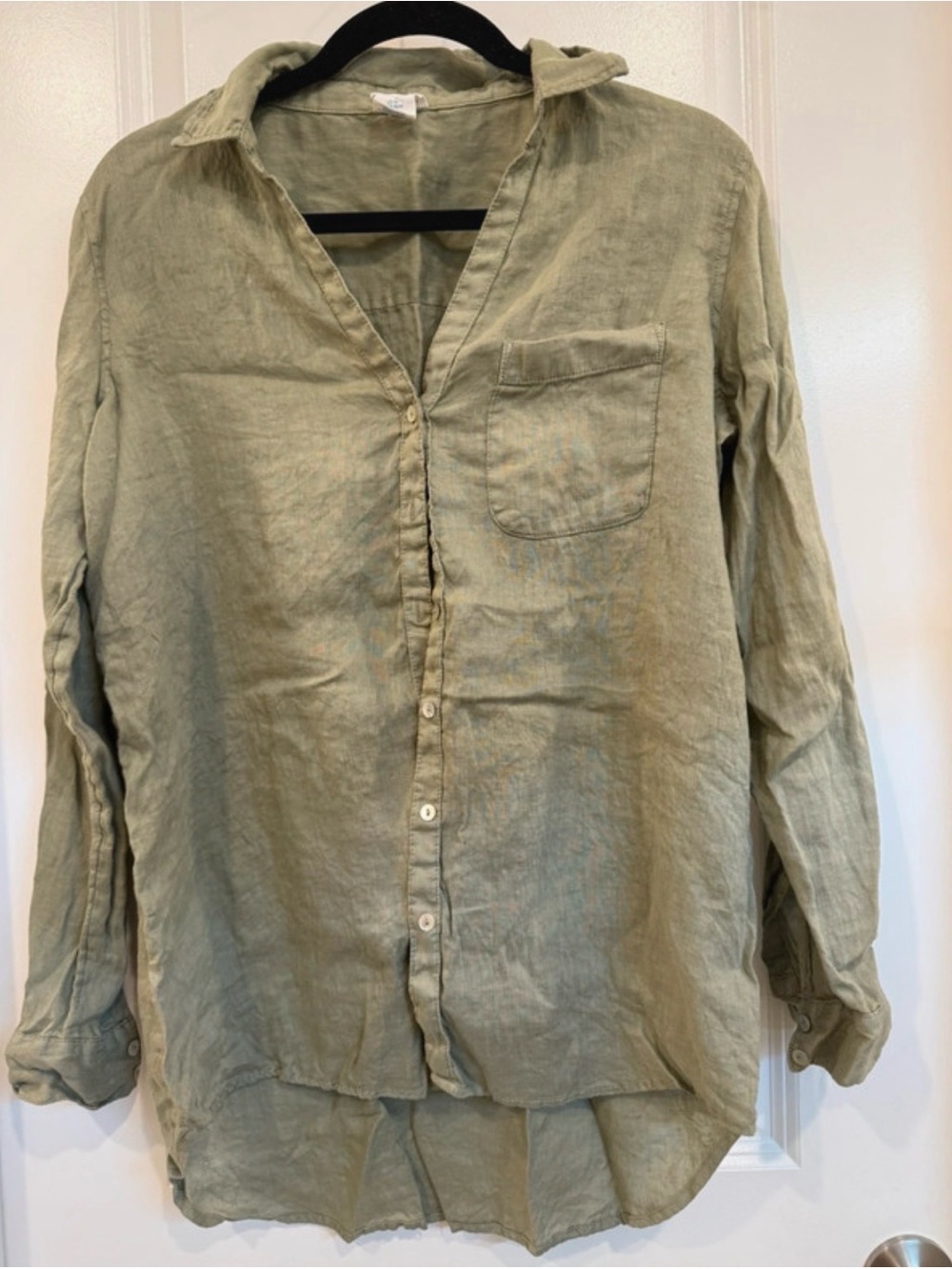 Sigrid Olsen Lightweight Button-Down Shirt in Sage